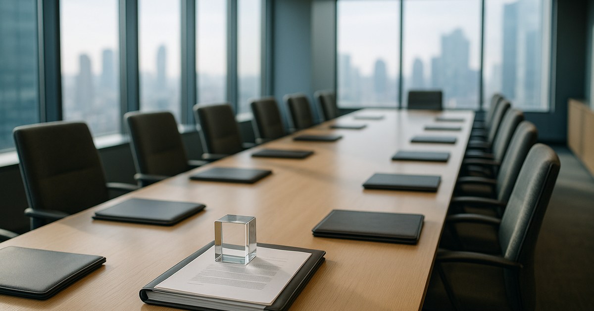 AI governance best practices — an enterprise boardroom where written AI policy becomes enforced, provable control